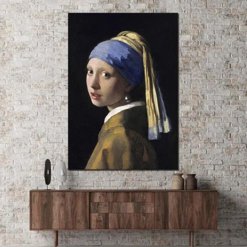 Johannes Vermeer Girl With a Pearl Earring, Fine Art Famous, Living Room Wall Art, Oil Painting Print, Vermeer Print, Vintage Wall Art, - 1