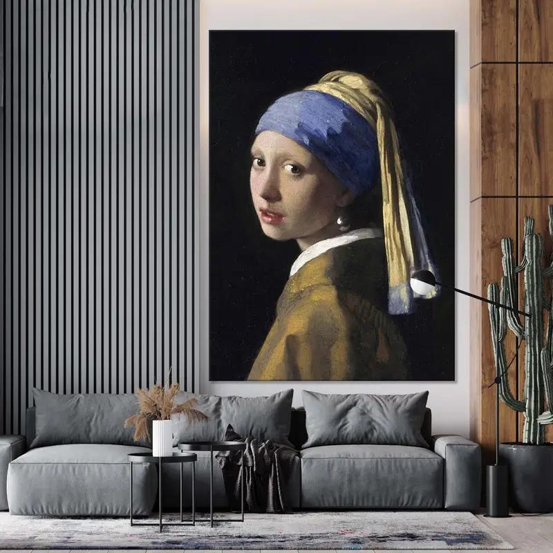 Johannes Vermeer Girl With a Pearl Earring, Fine Art Famous, Living Room Wall Art, Oil Painting Print, Vermeer Print, Vintage Wall Art, - 3