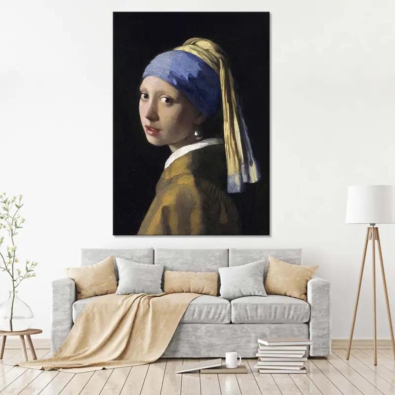 Johannes Vermeer Girl With a Pearl Earring, Fine Art Famous, Living Room Wall Art, Oil Painting Print, Vermeer Print, Vintage Wall Art, - 7