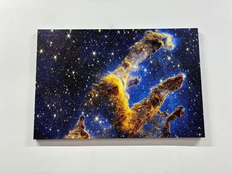 Lienzo, pilares de la creación estampado, arte de la pared del telescopio espacial de la NASA James Webb, decoración de la pared del espacio, póster del paisaje nocturno, decoración de la pared del cielo, - 1