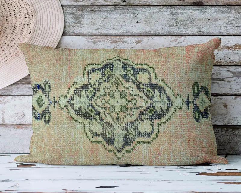 Almohada de tiro floral bordada, almohada versátil hecha a mano para decoración del hogar - 1