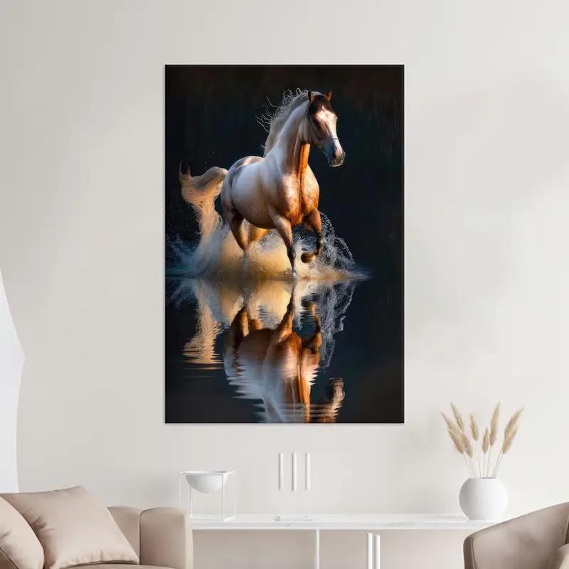 Lienzo de caballos, decoración de pared de caballos, arte de lienzo, regalo de amantes de los caballos, decoración de la casa de campo, decoración del hogar loft, arte de pared de la cueva, decoración de la sala de estar, - 1