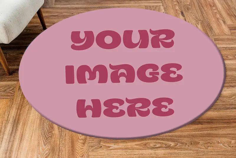 Özel Daire Baskılı Halı: Ev için Kişiselleştirilmiş Yuvarlak Halı - 1