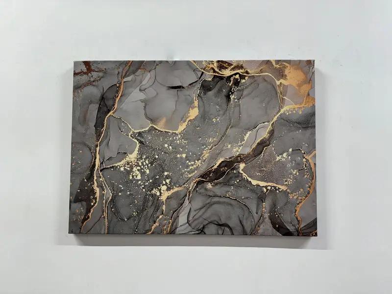 Cartel de resumen de Golden Swirl, arte de pared de mármol abstracto, arte de lona natural, arte abstracto de lujo, pintura de arte de fluidos, arte de la pared de la mezcla de ensueño - 1