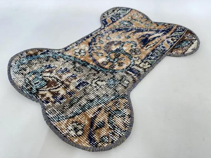 Large Bone-Shaped Pet Mat, Handmade from Vintage Kilim for Stylish Pet Bedding, Soft and Durable for Happy Pets - 3