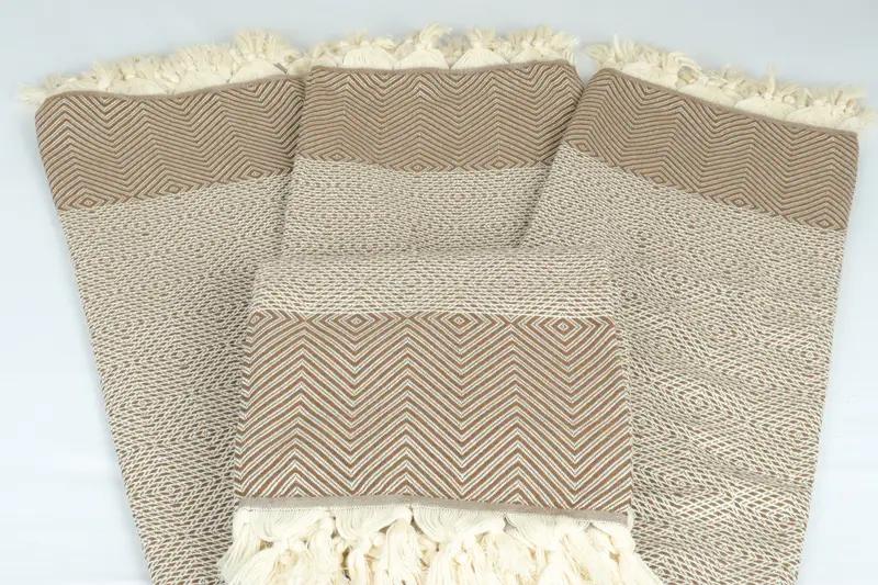 Large Towel, Turkish Blanket, Brown Throw, Diamond Blanket, 79x91 Inches Organic Cotton Bedspread, Warm Blanket, Designer Blanket, - 5