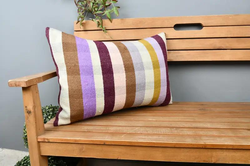 Embroidered Rectangle Pillow, 16x24 Inches Decorative Pillow - 1