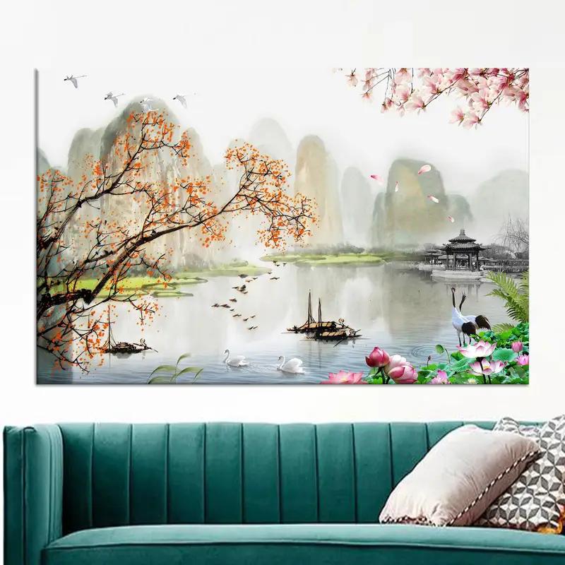 Lienzo Samurai Sakura: impresión artística de paisaje japonés moderno - 1