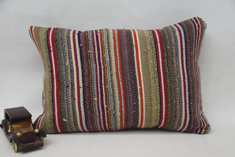 Almohada de tiro Paisley hecha a mano, cojín rosa de 16x24 con encanto vintage - 1