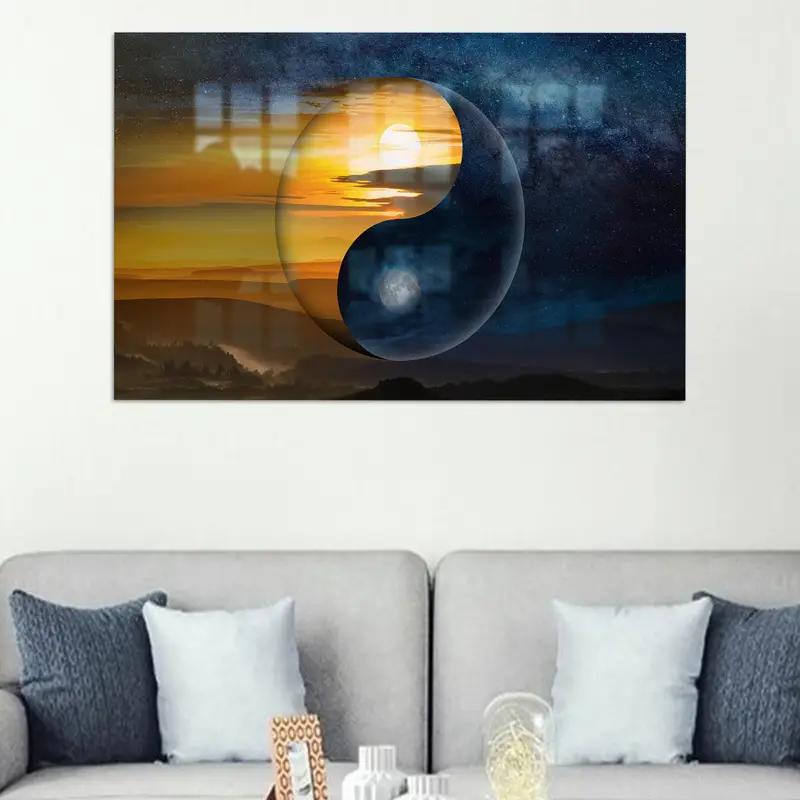 Vidrio impreso elegante: armonía Yin-Yang en un diseño moderno - 1