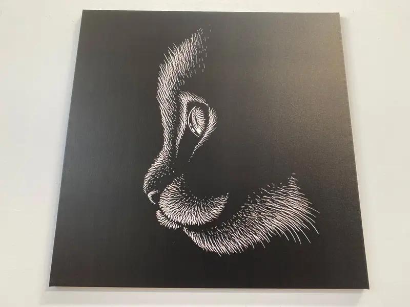 Arte de pared de gato, arte de pared de lona, decoración moderna de pared, arte de pared negro, lienzo de gatos, lienzo de moda, regalo de amantes de los gatos, decoración abstracta de la pared de gatos, - 1