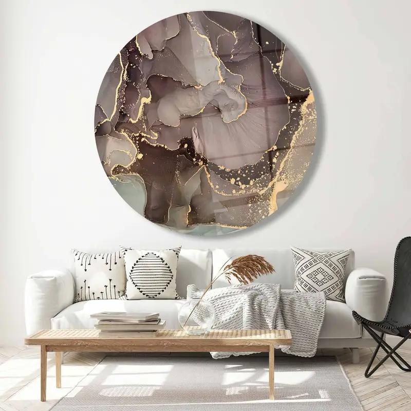 Elegant Abstract Marble Printed Glass: Luxury Contemporary Decor - 1