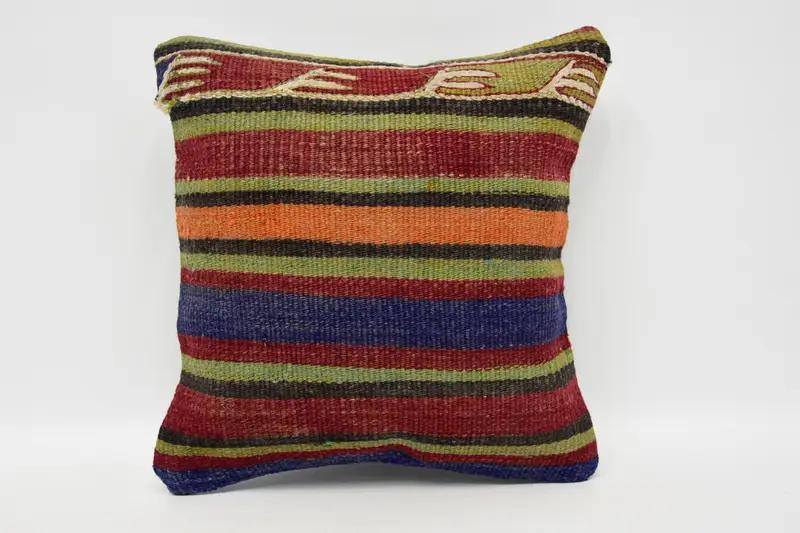 Almohada decorativa bordada roja y azul, almohada de tamaño de 12x12 pulgadas - 1