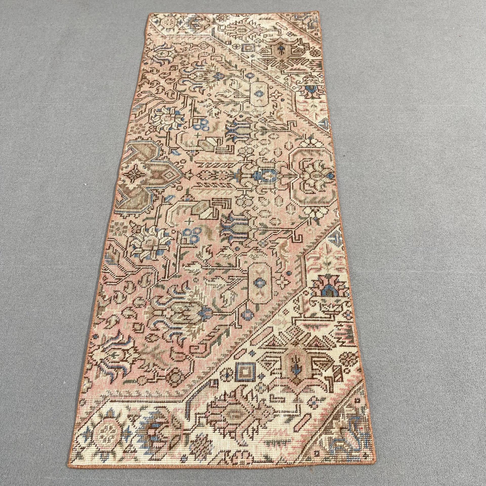 Pink & Blue Persian Rug, 2.4x5.8 ft Elegant Decor