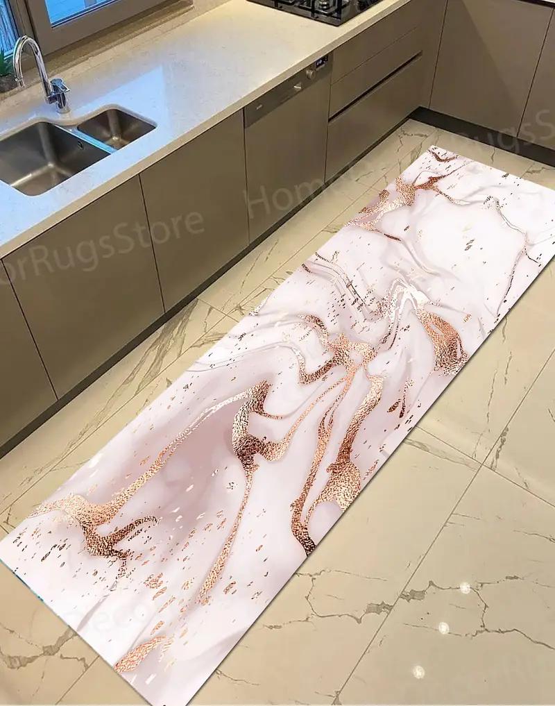Elegant Gold Marble Printed Rug: Luxury & Modern Design - 1