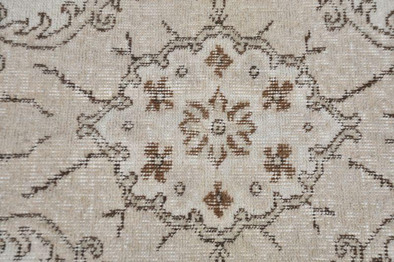 5.2x8.7 ft Handmade Turkish Oriental Rug , Vintage Beige Wool Rug - 8