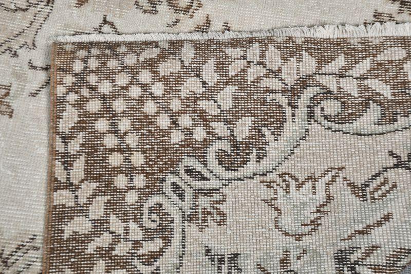 5.2x8.7 ft Handmade Turkish Oriental Rug , Vintage Beige Wool Rug - 10