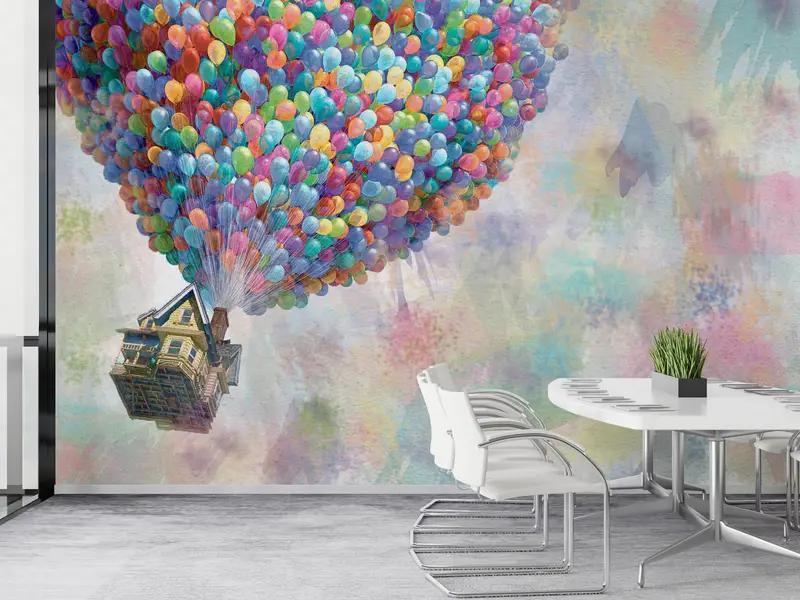 Papel pintado impreso: Up Movie Balloons, Carl Fredricksen, Rainbow - 1