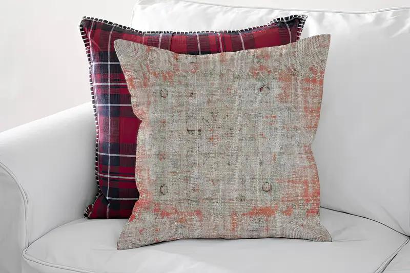 Almohada de lanzamiento bordada del suroeste, cojín de chenilla vintage - 1