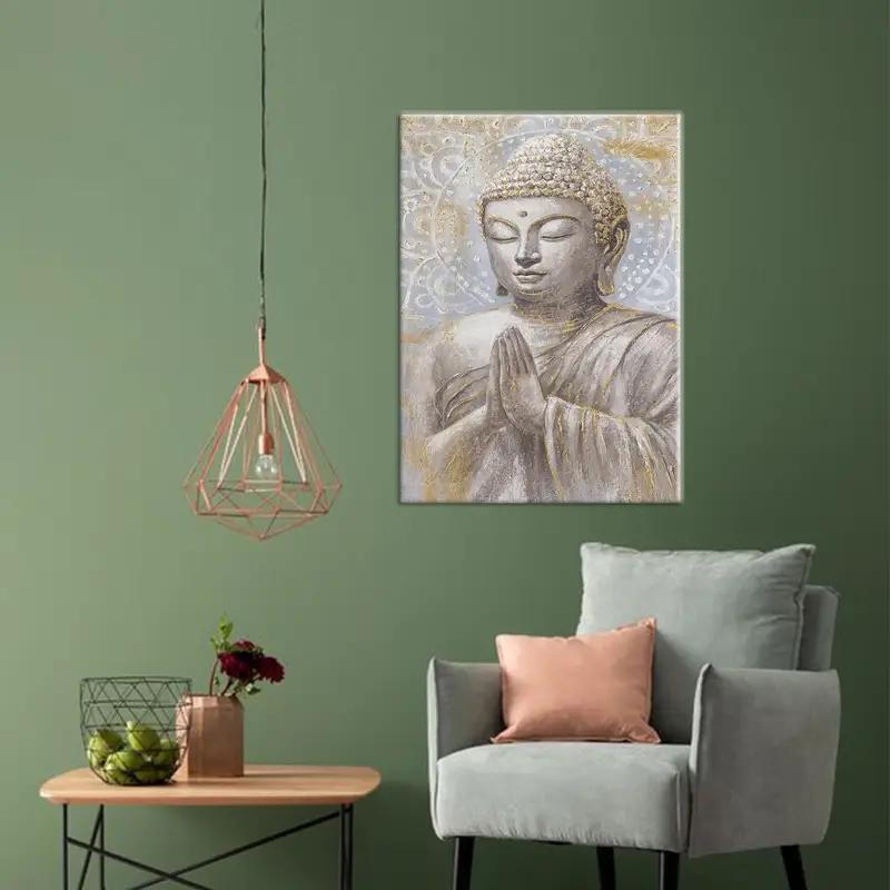 Arte de Canvas Buddha, decoración de pared asiática, regalo para budistas, arte de pared de budismo, arte moderno de lona, arte de decoración del hogar, regalo personalizado, - 1