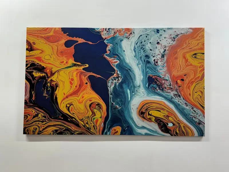 Decoración de lienzo abstracto, lienzo de arte de pared de ilusión, estampado de lona de mármol, decoración de pared abstracta, lienzo de ilusión abstracta, arte de pared de ilusión - 1